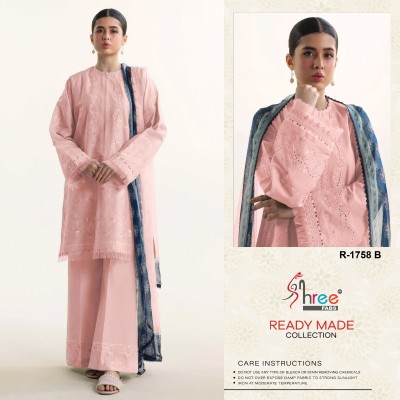 Dno 1758 by Shree fab cambric cotton lawn 3 piece cotton co ord set catalogue at affordable rate readymade suit catalogs