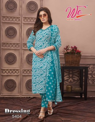 Dressing by WE pure cotton bandhani printed kurti pant and dupatta catalogue at affordable rate readymade suit catalogs