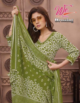 Dressing by WE pure cotton bandhani printed kurti pant and dupatta catalogue at affordable rate readymade suit catalogs