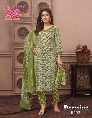 Dressing by WE pure cotton bandhani printed kurti pant and dupatta catalogue at affordable rate readymade suit catalogs