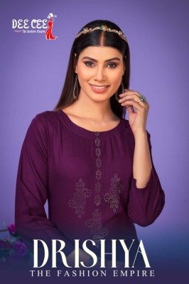 Drishya by deecee heavy reyon plain kurti catalogue at wholesale price Dee cee