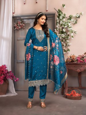 Dukhari vol 1 by Krishna trendz Vichitra silk designer readymade suit catalogue at affordable rate readymade suit catalogs