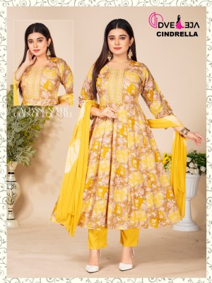 Dveeja fashion by Cindrella Series kalli reyon foil print fancy anarkali suit catalogue at low rate readymade suit catalogs