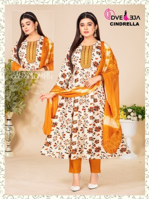 Dveeja fashion by Cindrella Series kalli reyon foil print fancy anarkali suit catalogue at low rate readymade suit catalogs