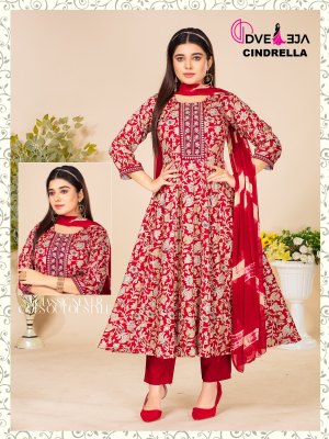 Dveeja fashion by Cindrella Series kalli reyon foil print fancy anarkali suit catalogue at low rate readymade suit catalogs