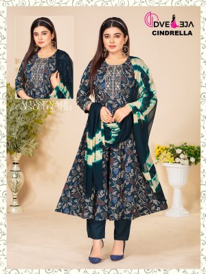 Dveeja fashion by Cindrella Series kalli reyon foil print fancy anarkali suit catalogue at low rate readymade suit catalogs