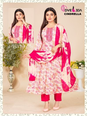 Dveeja fashion by Cindrella Series kalli reyon foil print fancy anarkali suit catalogue at low rate readymade suit catalogs