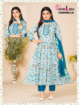 Dveeja fashion by Cindrella Series kalli reyon foil print fancy anarkali suit catalogue at low rate readymade suit catalogs