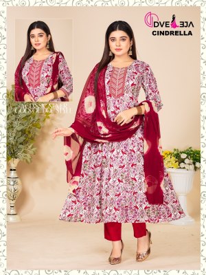 Dveeja fashion by Cindrella Series kalli reyon foil print fancy anarkali suit catalogue at low rate readymade suit catalogs