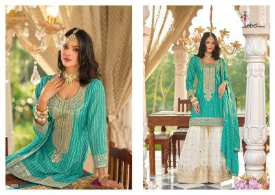 Eba Life Style Seerat Chinon Digital Printed Suit with Embroidery Top Embroidered Plazo Set Digital Print Dupatta  Whjolesale kurtis catalogs