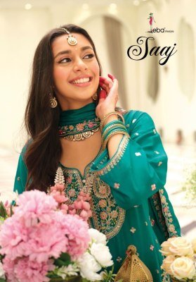 Eba Lifestyle Saaj Heavy Chinon Ethnic Set with Elegant Embroidery Wholesale Bulk Collection Eba lifestyle