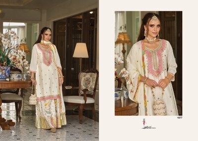 Eba life style Safroon vol 3 heavy chinon with embroidered work fancy sharara suit catalogue at wholesale price  readymade suit catalogs