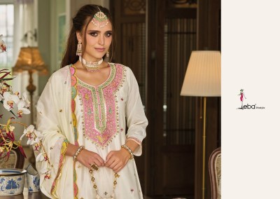 Eba life style Safroon vol 3 heavy chinon with embroidered work fancy sharara suit catalogue at wholesale price  readymade suit catalogs