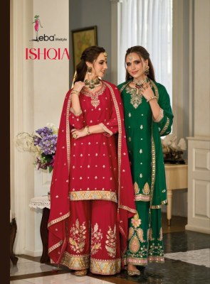 Eba life style by Ishqia heavy chinon with embroidered  readymade fancy sharara suit catlogue  Eba lifestyle