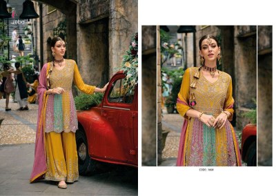 Eba life style new barbie fancy chinon embroidery work ready made salwar kameez catalogue wholesale rate  kurtis catalogs