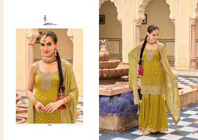 Eba lifestyle by Alfaaz heavy chinon with embroidered fancy sharara suit catalogue at wholesale price readymade suit catalogs