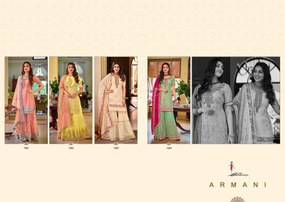 Eba lifestyle by armani fox georgette anarkali kurti with  designer sarara pant readymade suit catalogs