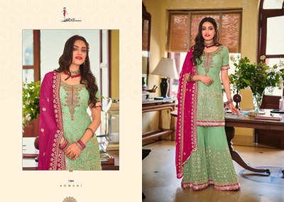 Eba lifestyle by armani fox georgette anarkali kurti with  designer sarara pant readymade suit catalogs