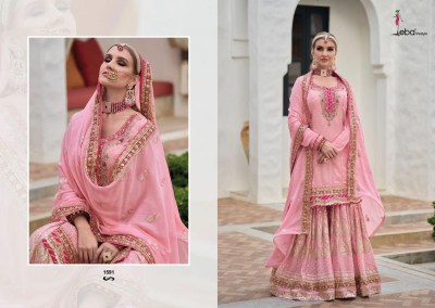 Eba lifestyle by armani vol 5 faux georgette with emboidered  suit bottom and dupatta catalogue at wholesale price  pakistani suit catalogs