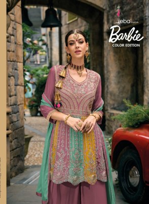 Eba lifestyle by barbie color chinon with embroidery work readymade pakistani suit catalogue