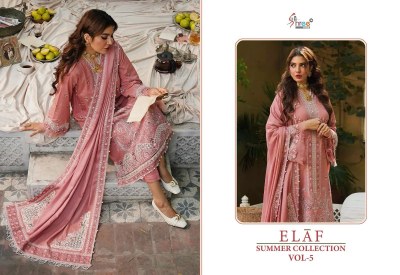 Elaf summer collection vol 5 by Shree fab pure reyon unstitched dress material catalogue  salwar kameez catalogs