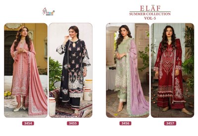 Elaf summer collection vol 5 by Shree fab pure reyon unstitched dress material catalogue  salwar kameez catalogs