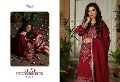 Elaf summer collection vol 5 by Shree fab pure reyon unstitched dress material catalogue  salwar kameez catalogs