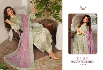 Elaf summer collection vol 5 by Shree fab pure reyon unstitched dress material catalogue  salwar kameez catalogs