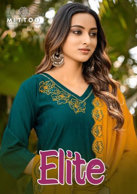 Elite by Mittoo Viscose Thread work kurti pant with dupatta catalogue at affordable price  wholesale catalogs
