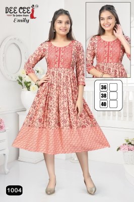 Emily by Deecee Flared Long Screen printed long short kurti catalogue at affordable rate kurtis catalogs