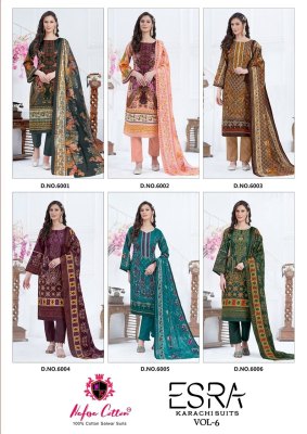 Esra Vol 6 by Nafisa Soft Cotton With Digital Karachi Prints dress material catalogue at low rate salwar kameez catalogs