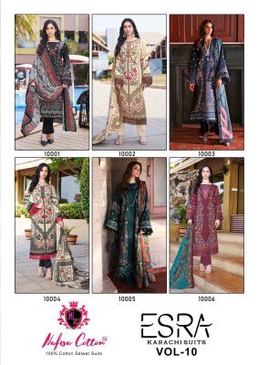 Esra vol 10 by Nafisha cotton Pure Soft Digital style unstitched suit catalogue at affordable rate dress material catalogs