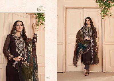 Esta Designer present Auram organza silk with embroidered and handwork unstitched suit material at wholesale price salwar kameez catalogs