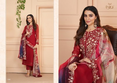 Esta Designer present Auram organza silk with embroidered and handwork unstitched suit material at wholesale price salwar kameez catalogs