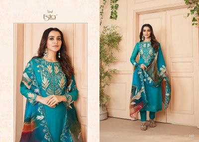 Esta Designer present Auram organza silk with embroidered and handwork unstitched suit material at wholesale price salwar kameez catalogs