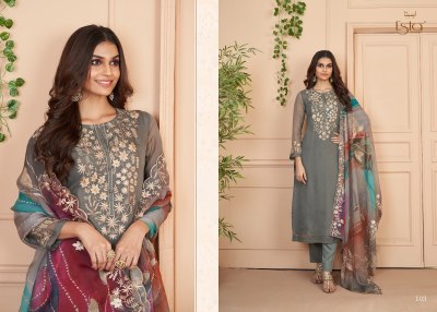 Esta Designer present Auram organza silk with embroidered and handwork unstitched suit material at wholesale price salwar kameez catalogs