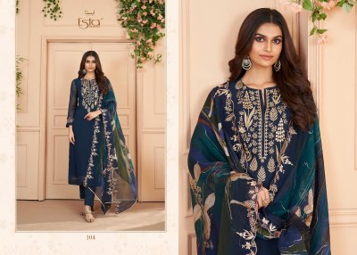 Esta Designer present Auram organza silk with embroidered and handwork unstitched suit material at wholesale price salwar kameez catalogs