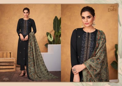 Esta Esaira present carmel cotton embroidered unstitched dress material catalogue salwar kameez catalogs