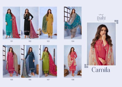 Esta by Esaira by Camila digital printed with neck work unstitched dress material catalogue at low rate salwar kameez catalogs