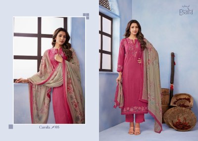 Esta by Esaira by Camila digital printed with neck work unstitched dress material catalogue at low rate salwar kameez catalogs