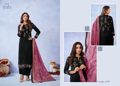 Esta by Esaira by Camila digital printed with neck work unstitched dress material catalogue at low rate salwar kameez catalogs