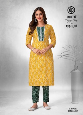 Exotic vol 6 by deeptex cotton kantha fabric kurti with top catalogue at amavi expo Deeptex suits 