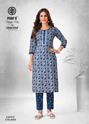 Exotic vol 6 by deeptex cotton kantha fabric kurti with top catalogue at amavi expo kurtis catalogs