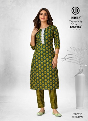 Exotic vol 6 by deeptex cotton kantha fabric kurti with top catalogue at amavi expo kurtis catalogs