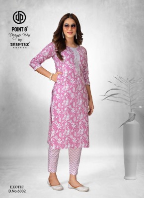 Exotic vol 6 by deeptex cotton kantha fabric kurti with top catalogue at amavi expo kurtis catalogs