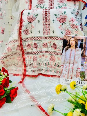 Farasha vol 2 by Zaha pure cambric cotton with heavy embroidered pakistani suit catalogue at low rate pakistani suit catalogs