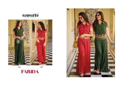 Farida by Zaveri Silk with fancy embroidered work co ord set catalogue at affordable rate Size wise Combo Set