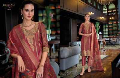 Faridan by Lily and lali Exclusive handwork silk kurti pant and dupatta catalogue  at affordable price readymade suit catalogs