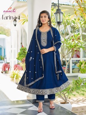 Farina by Aanchi fair kali top with bottom and dupatta catalogue at low rate fancy Anarkali suit catalogs