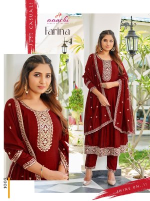 Farina by Aanchi fair kali top with bottom and dupatta catalogue at low rate fancy Anarkali suit catalogs